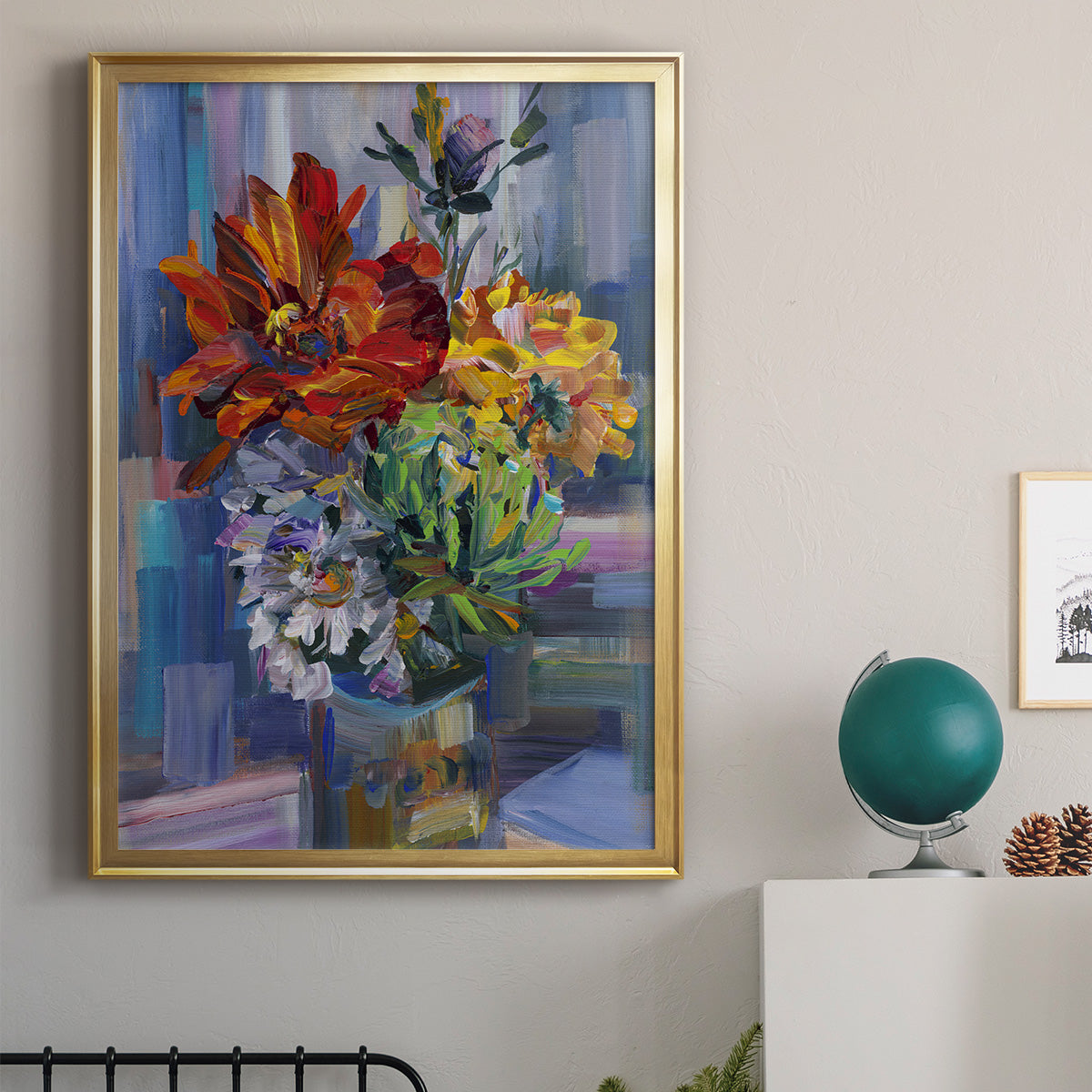 Modern Bouquet - Modern Framed Canvas Print