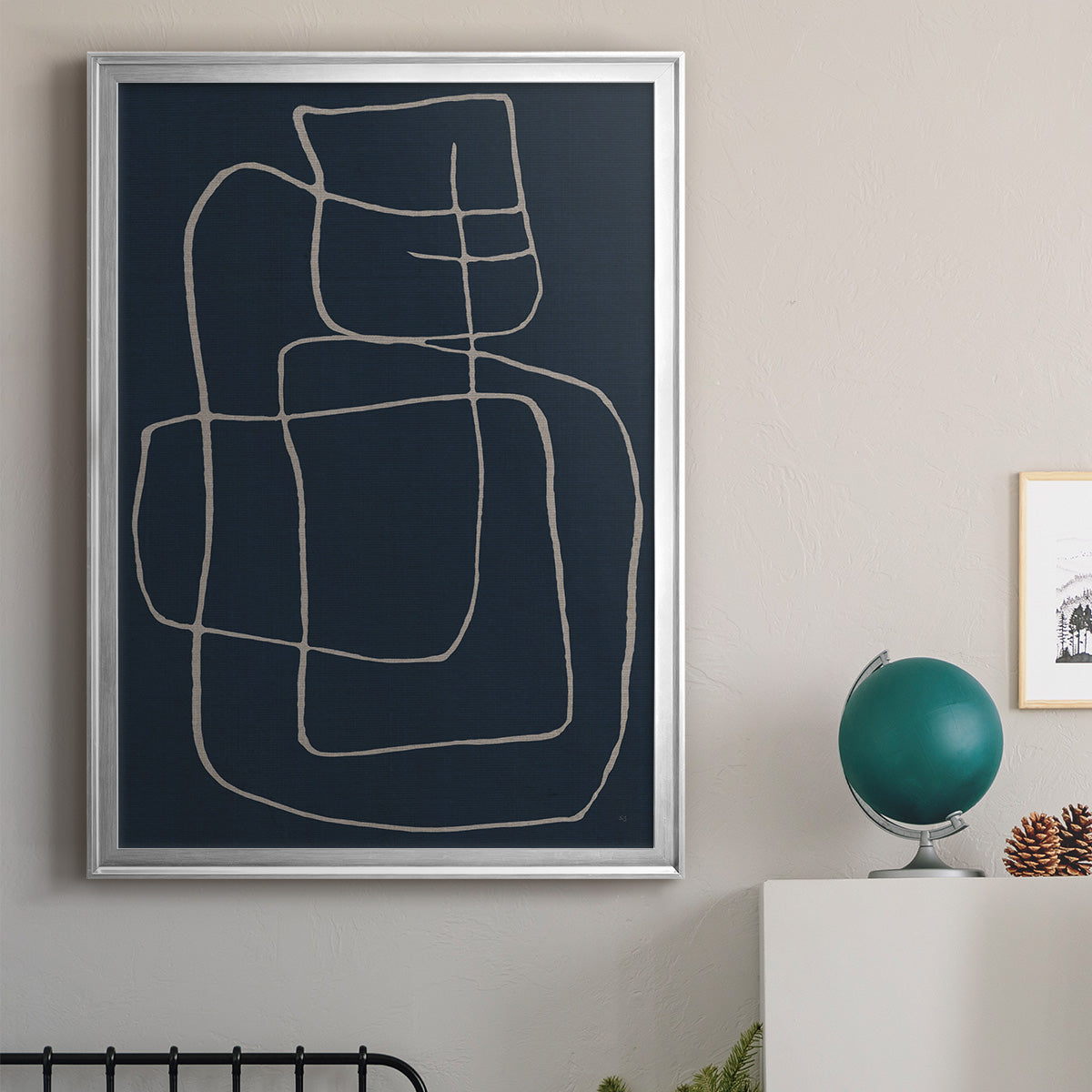 Shapes and Night Sky II - Modern Framed Canvas Print