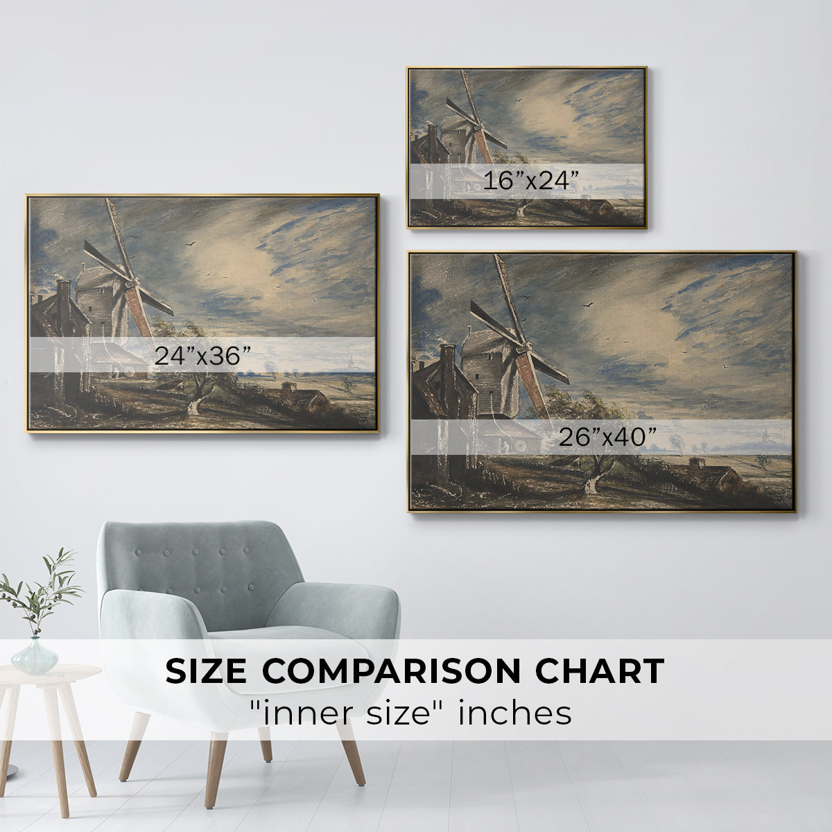 A Mill Near Colchester, c. 1833 - Floater Framed Canvas Print