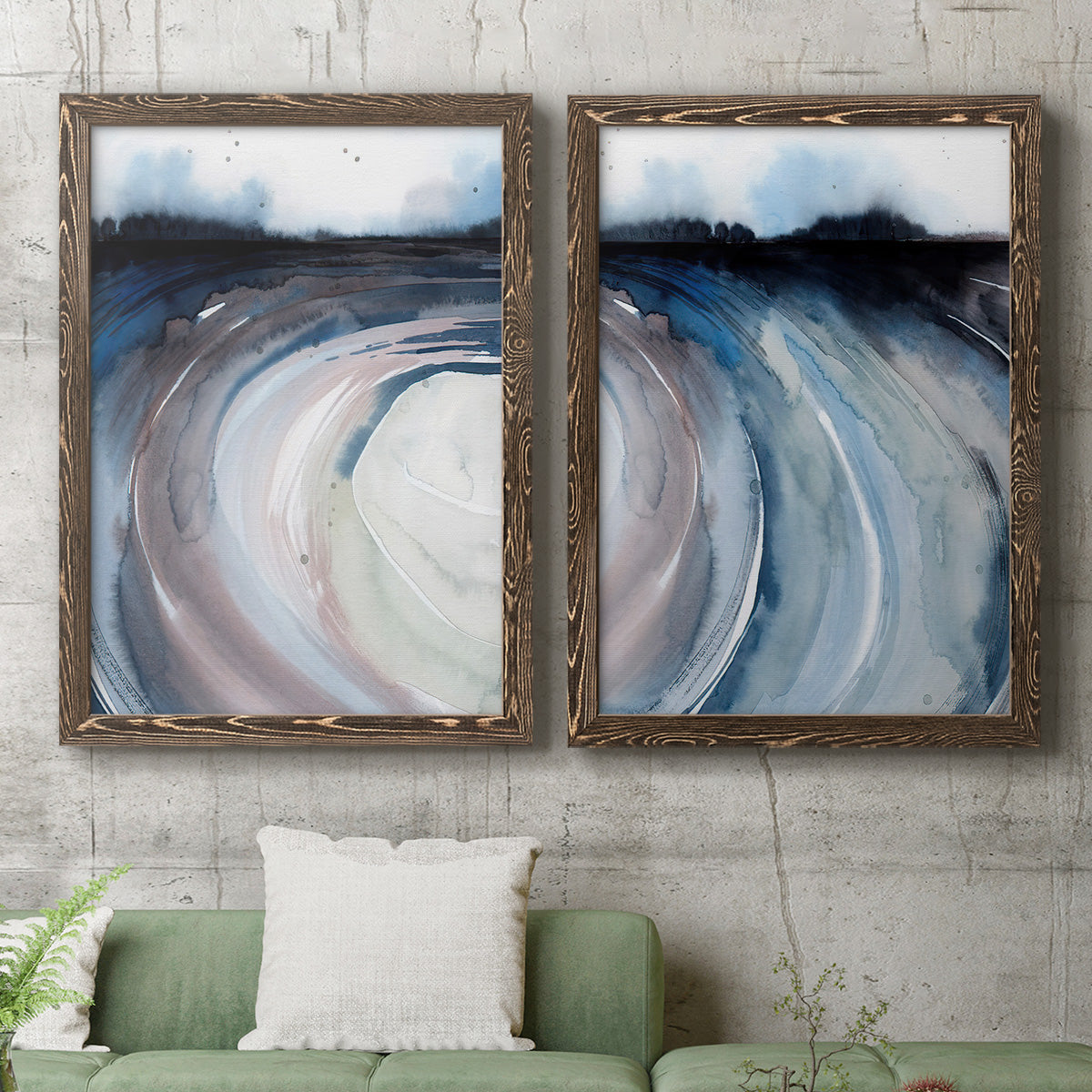 Geode Valley I - Premium Framed Canvas 2 Piece Set - Ready to Hang