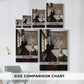 Size comparison chart for canvas art prints, showing multiple size options.