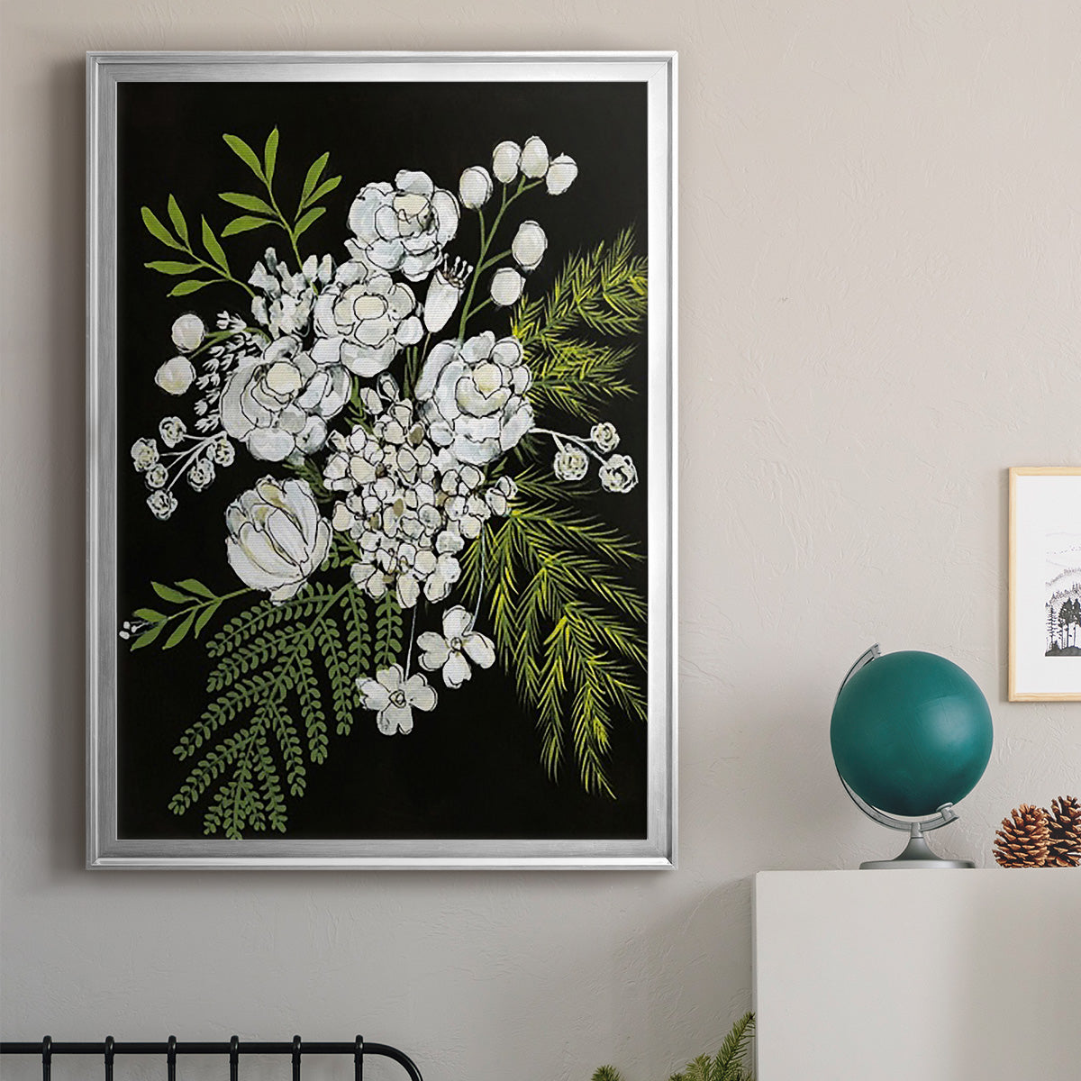 Alabaster Bouquet I - Modern Framed Canvas Print