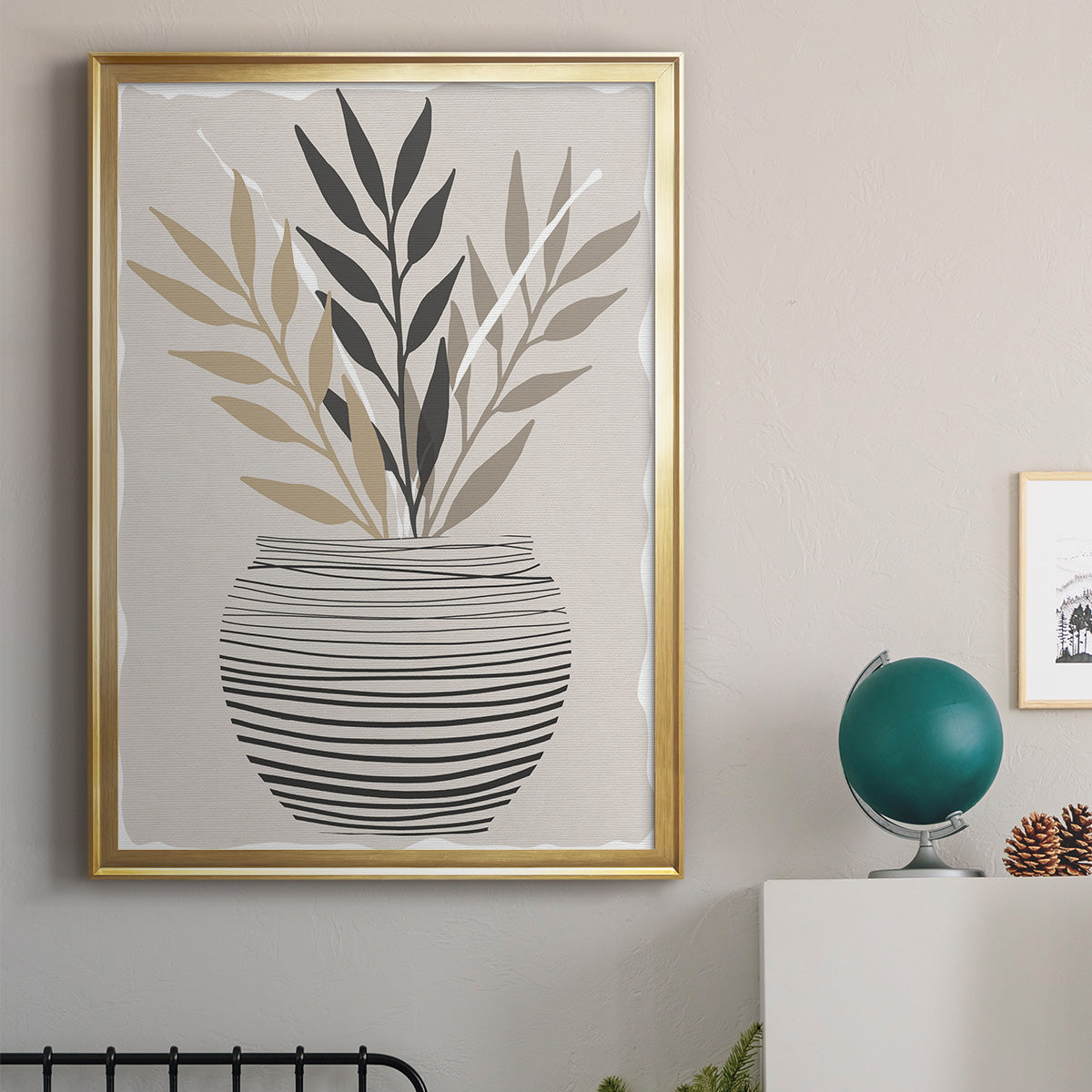 Palm Arrangement I - Modern Framed Canvas Print