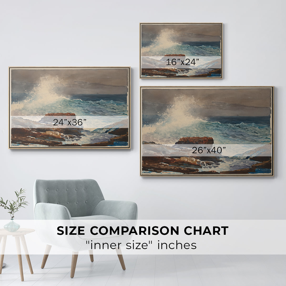 Incoming Tide, Scarboro, Maine, 1883 - Floater Framed Canvas Print