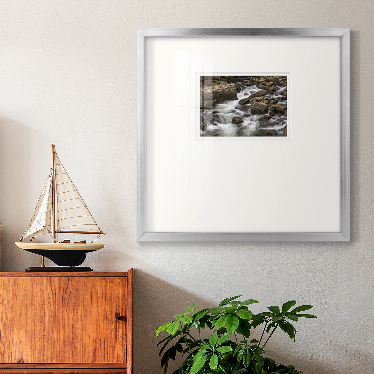 Rushing Calm- Premium Framed Print Double Matboard