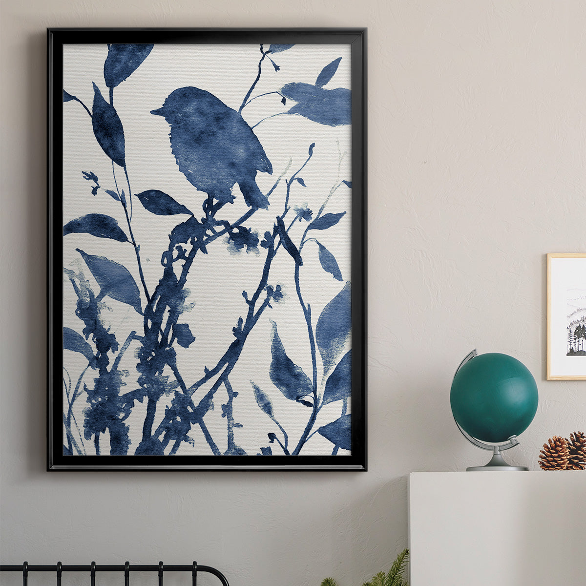 Bluebird Silhouette II - Modern Framed Canvas Print