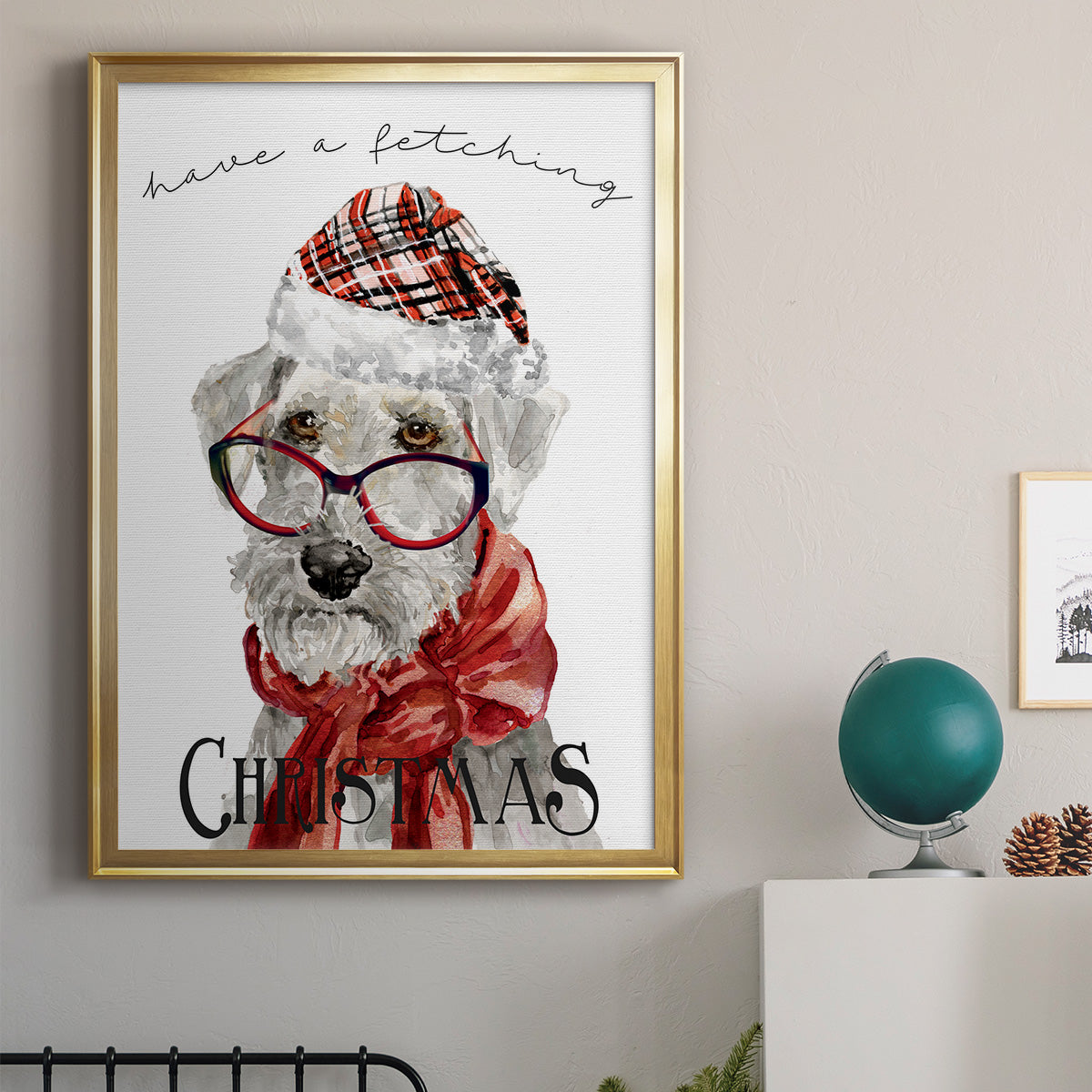 Have a Fetching Christmas - Modern Framed Canvas Print