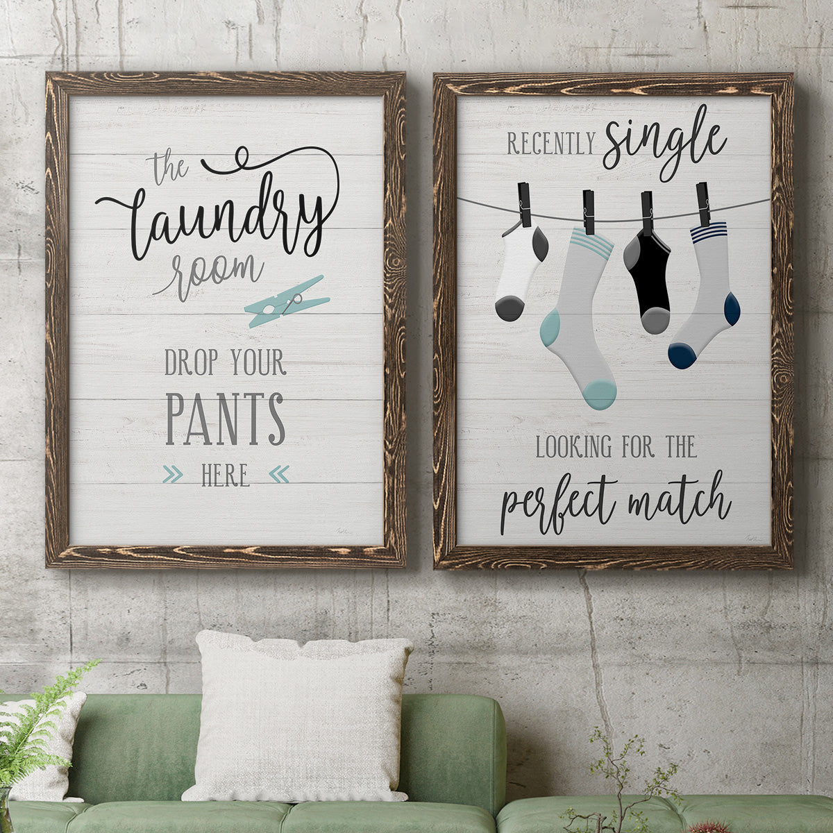 Drop Your Pants - Premium Framed Canvas 2 Piece Set - Ready to Hang