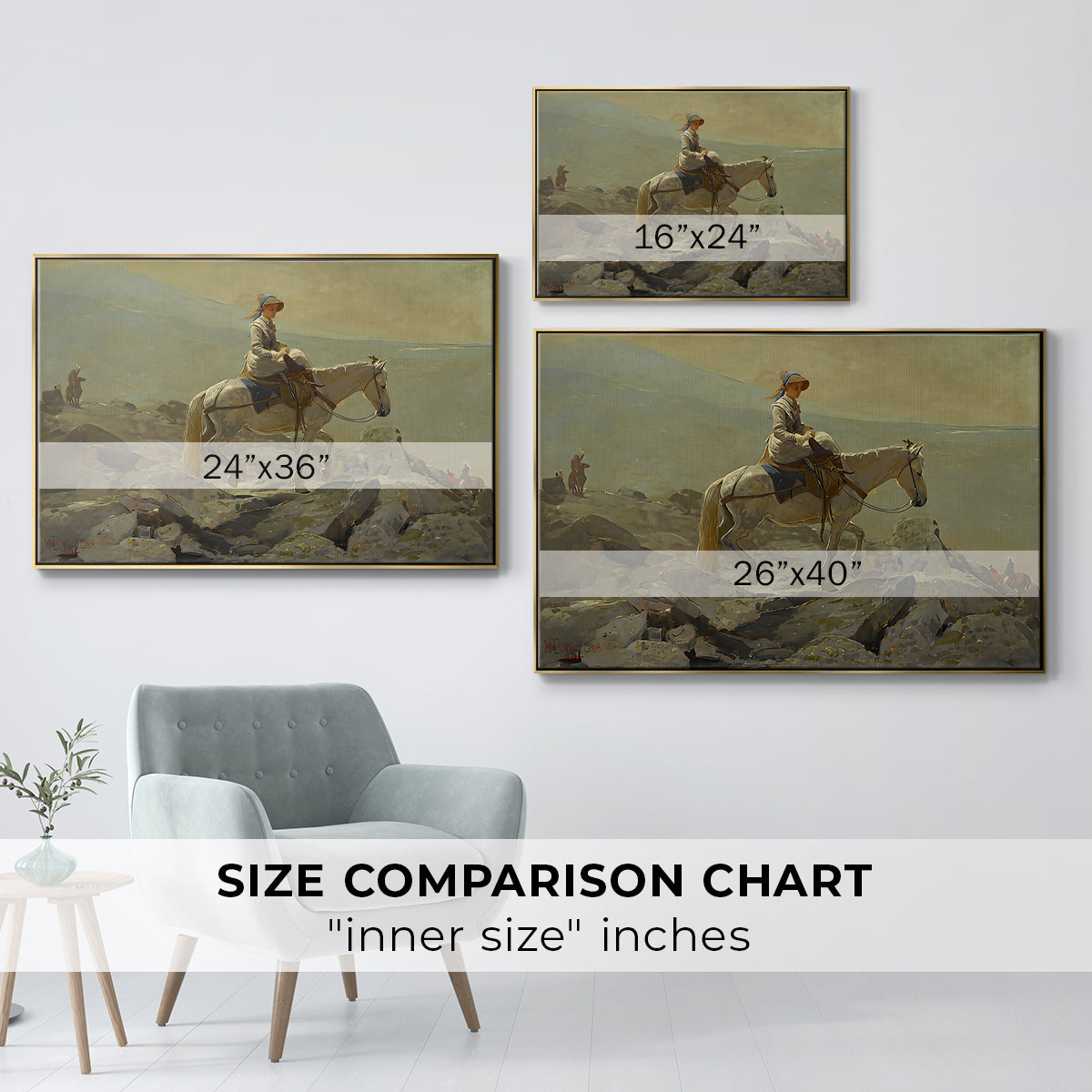 The Bridle Path, White Mountains, 1868 - Floater Framed Canvas Print