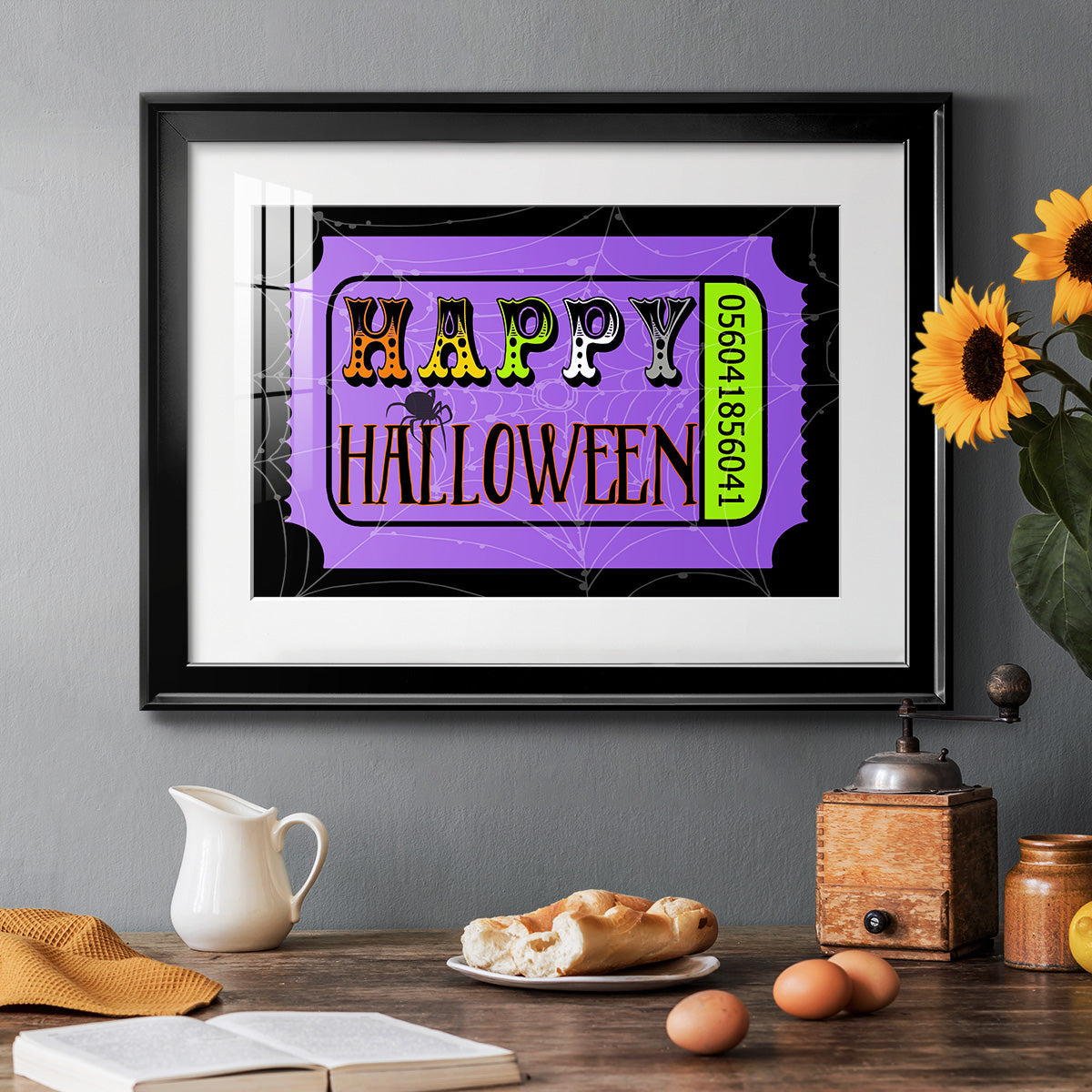 Happy Halloween Ticket Premium Framed Print - Ready to Hang