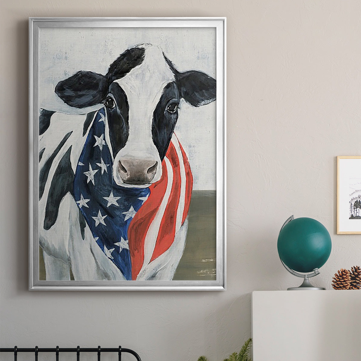 American Cow II - Modern Framed Canvas Print