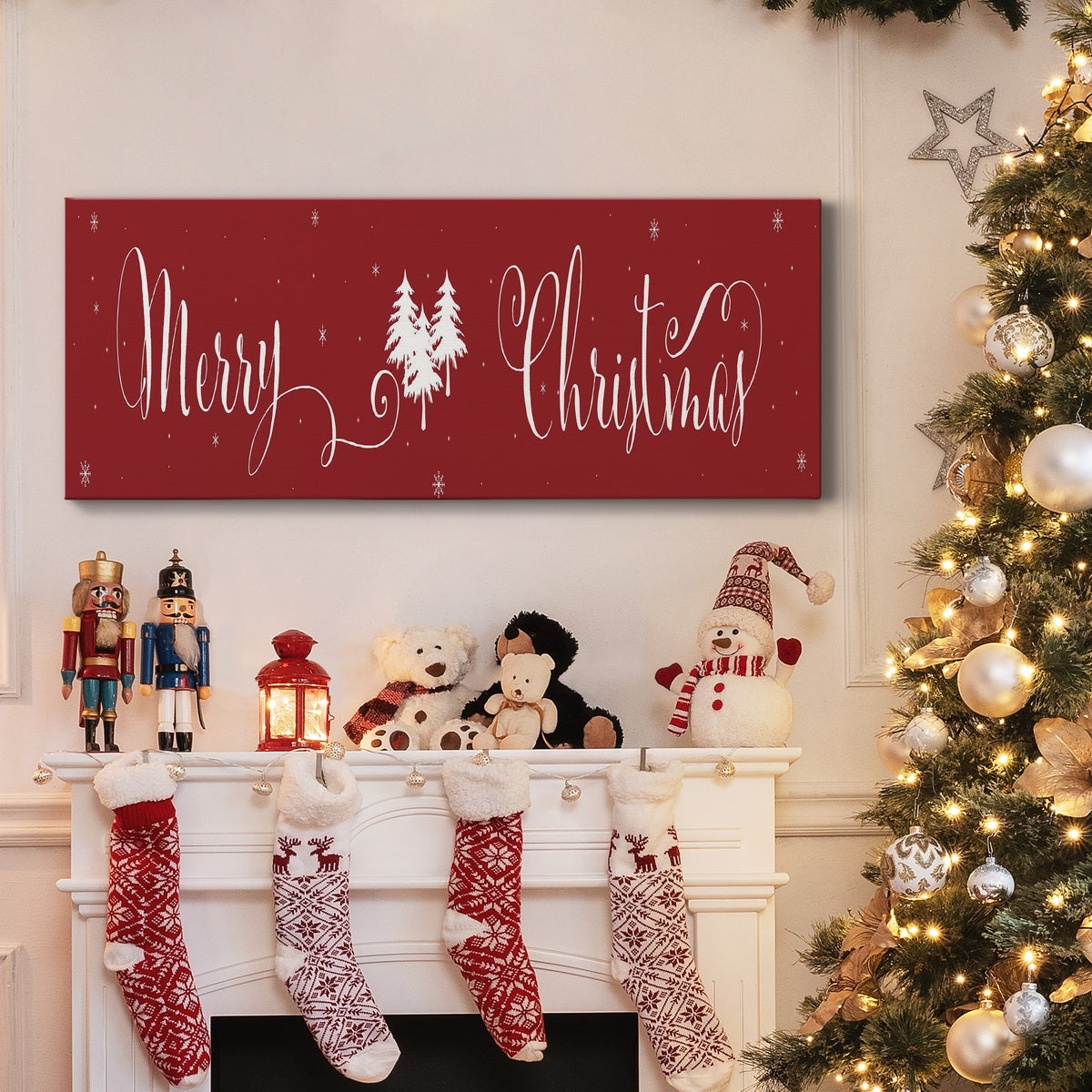 Merry Christmas - Premium Gallery Wrapped Canvas  - Ready to Hang