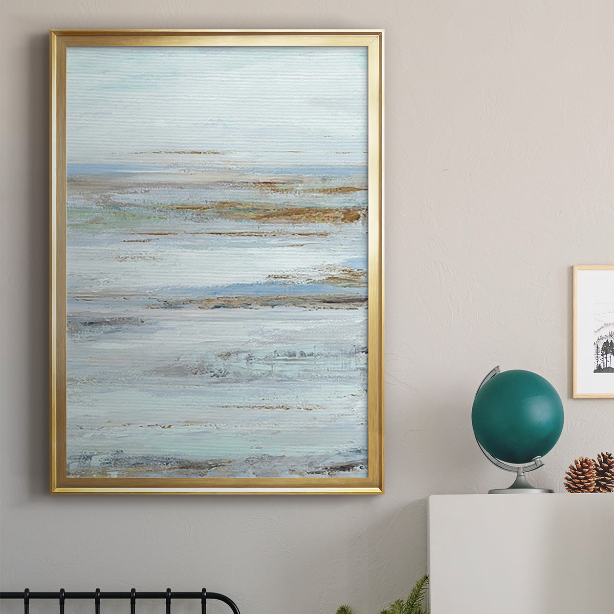 Muted Misty Marsh II - Modern Framed Canvas Print