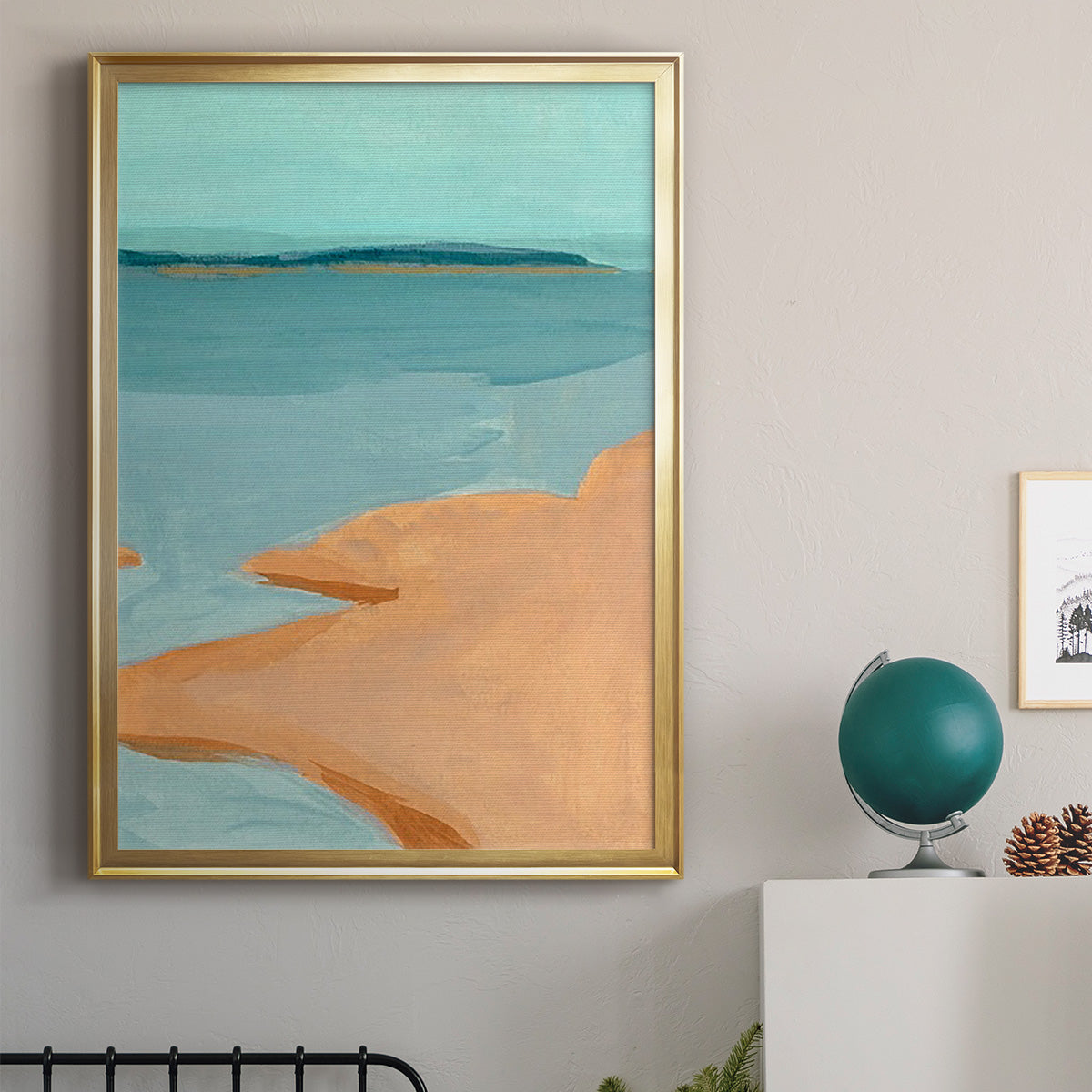 Out on the Sandbar III - Modern Framed Canvas Print