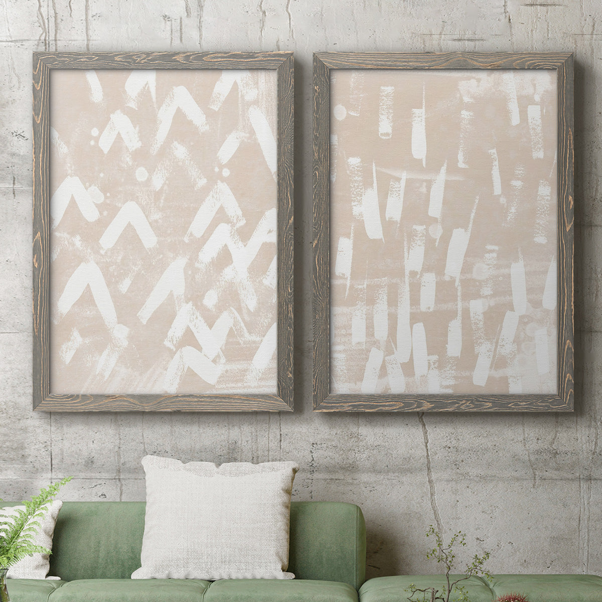 Earth Etching III - Premium Framed Canvas 2 Piece Set - Ready to Hang