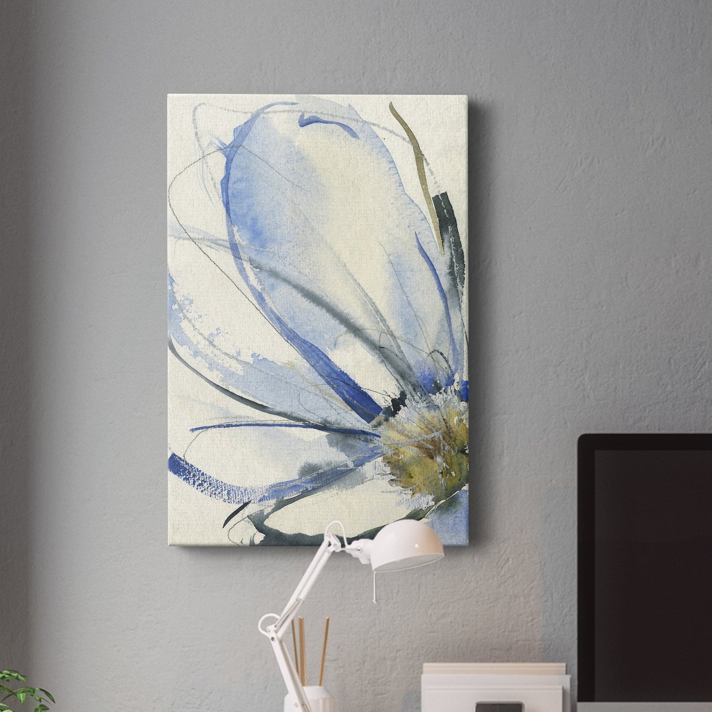 Cobalt & Paynes Petals I Premium Gallery Wrapped Canvas - Ready to Hang