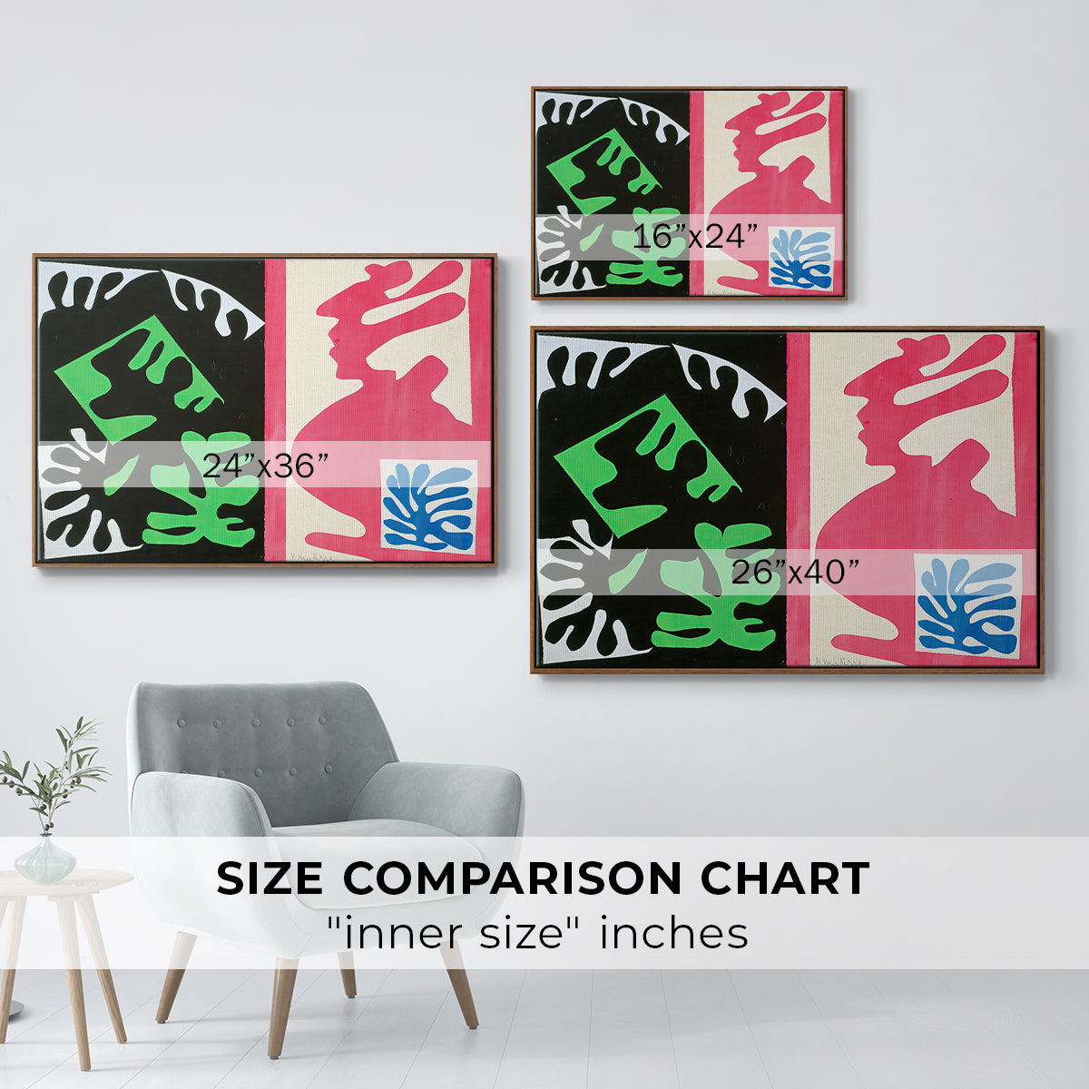 Composition, Black and Red, from Jazz, 1947 - Floater Framed Canvas Print