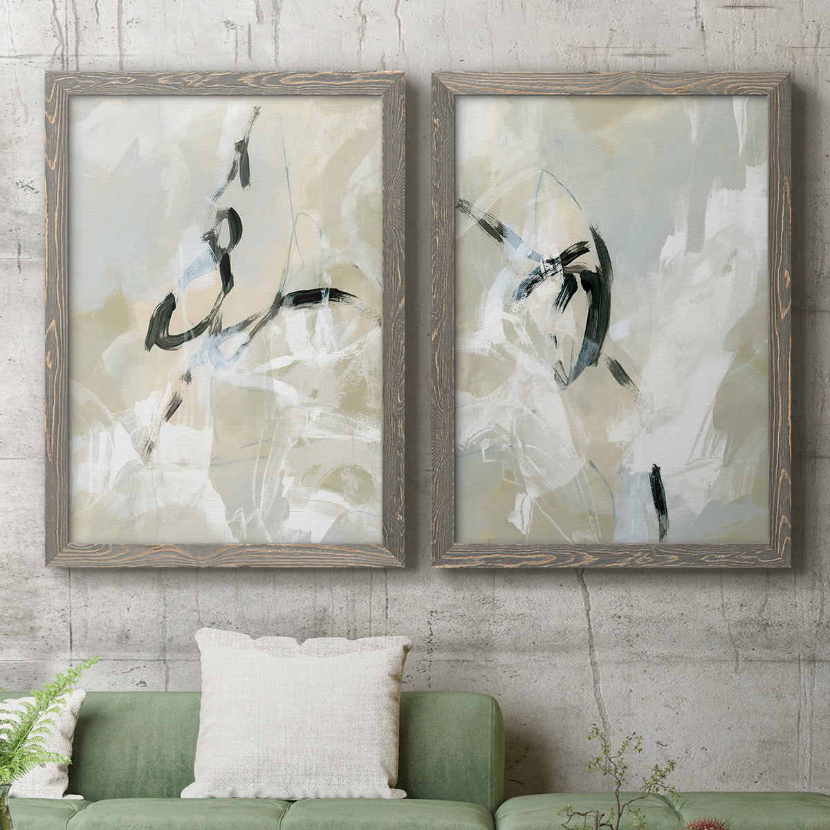 Scribble Veil I - Premium Framed Canvas - Ready to Hang