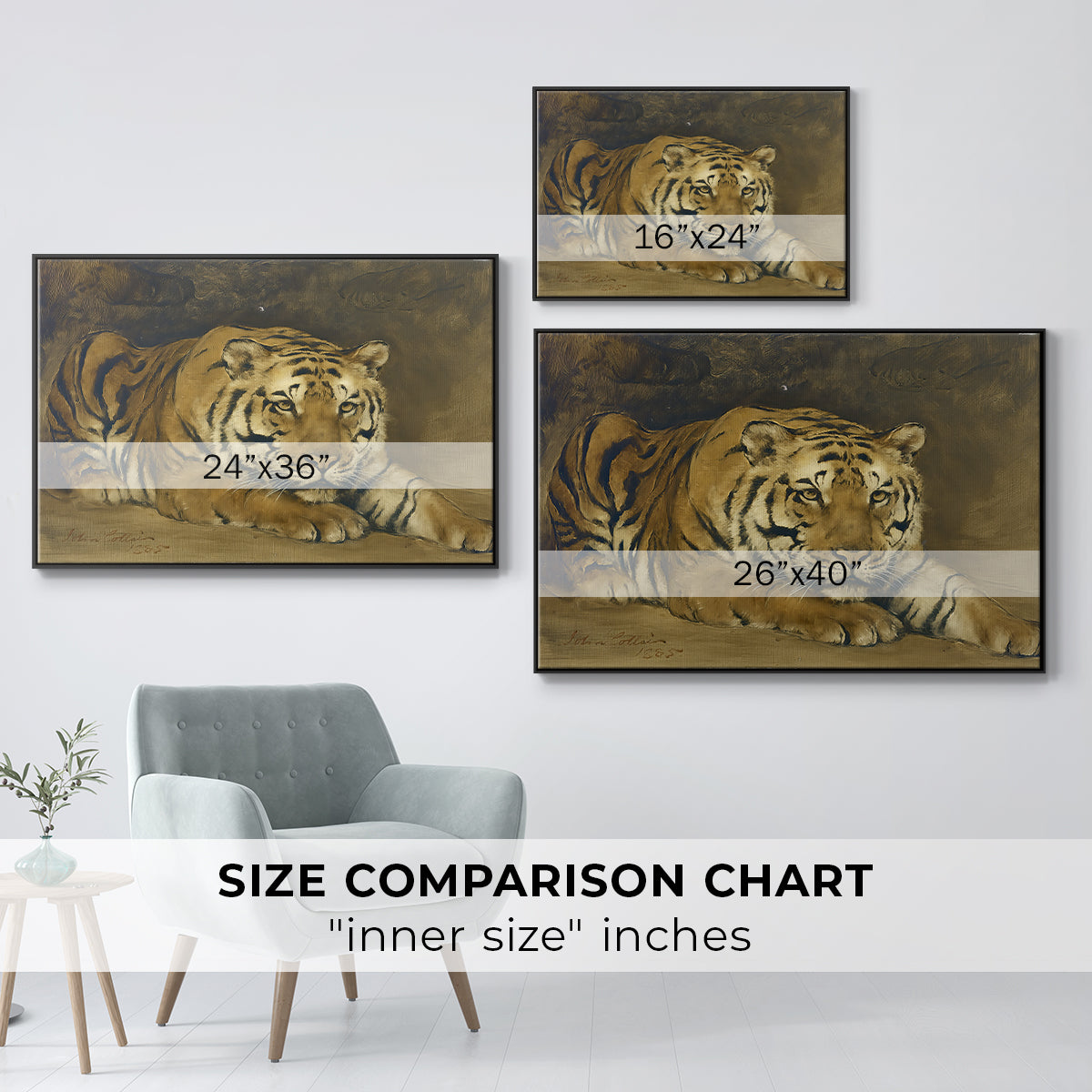 Study of a Tiger for Circe, 1885 - Floater Framed Canvas Print