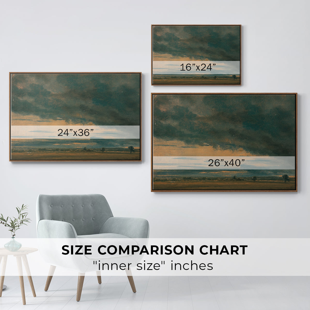 Cloud Study, c. 1821 - Floater Framed Canvas Print