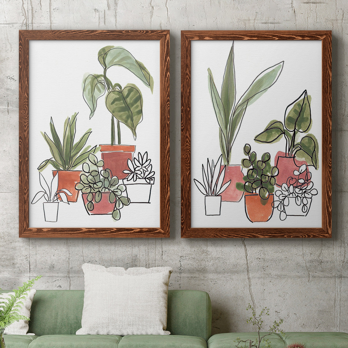 Home Grown I - Premium Framed Canvas 2 Piece Set - Ready to Hang