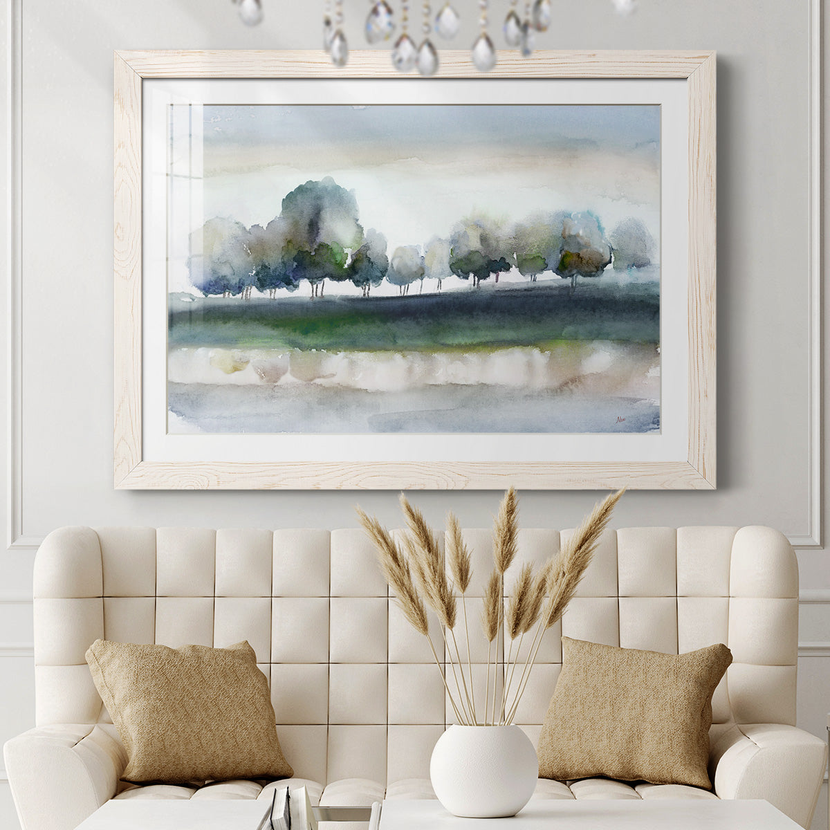 Warm Meadowline Indigo - Barnwood Framed Art Print