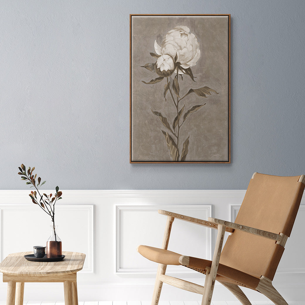 Pretty as a Peony II - Framed Premium Gallery Wrapped Canvas L Frame - Ready to Hang