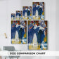 Size comparison chart for canvas art prints, showing multiple size options.