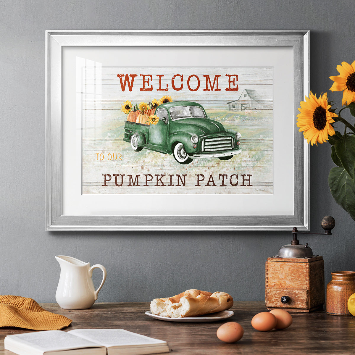 Pumpkin Patch - Modern Framed Art Print