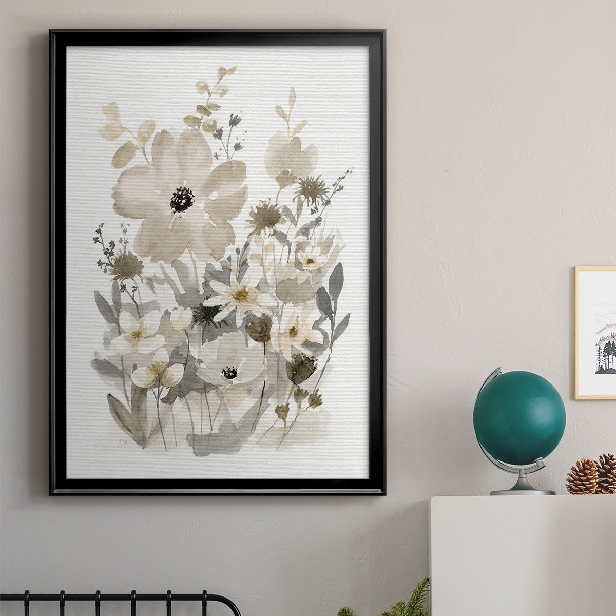 Neutral Nature I - Modern Framed Canvas Print