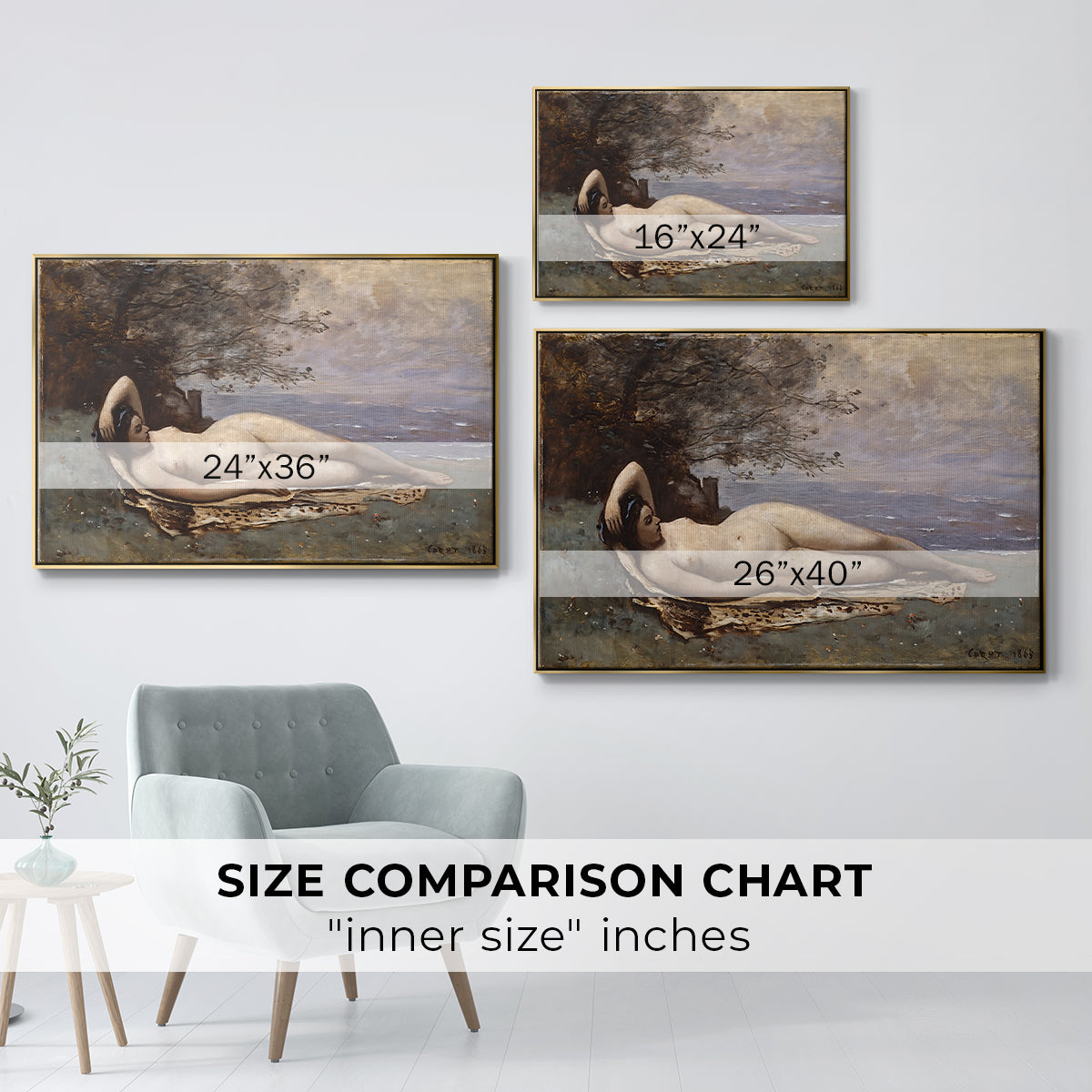 Bacchante by the Sea, 1865 - Floater Framed Canvas Print