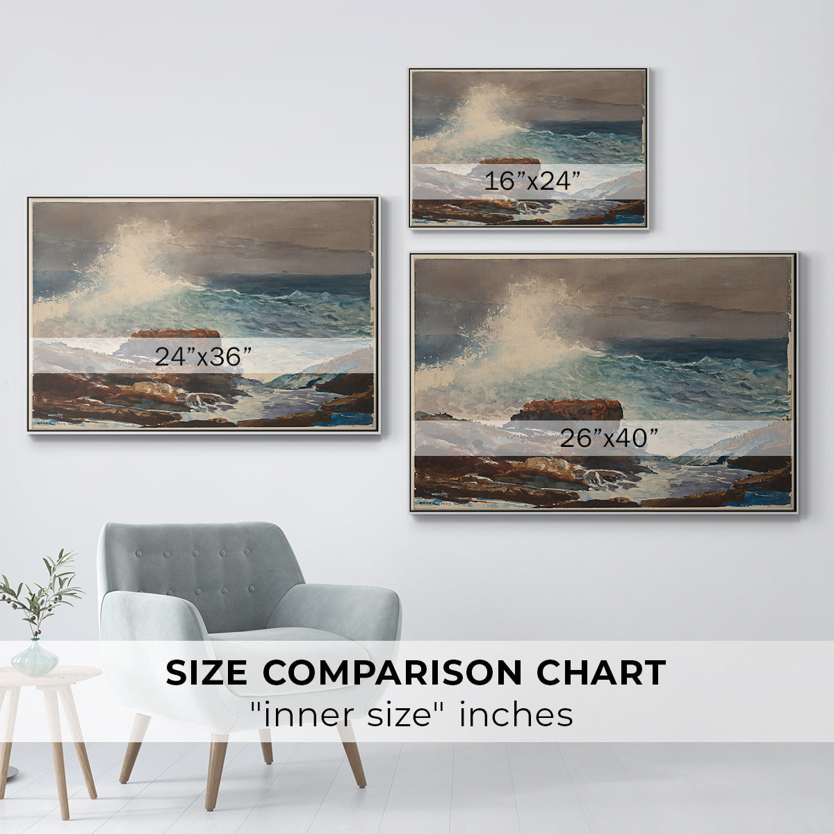 Incoming Tide, Scarboro, Maine, 1883 - Floater Framed Canvas Print