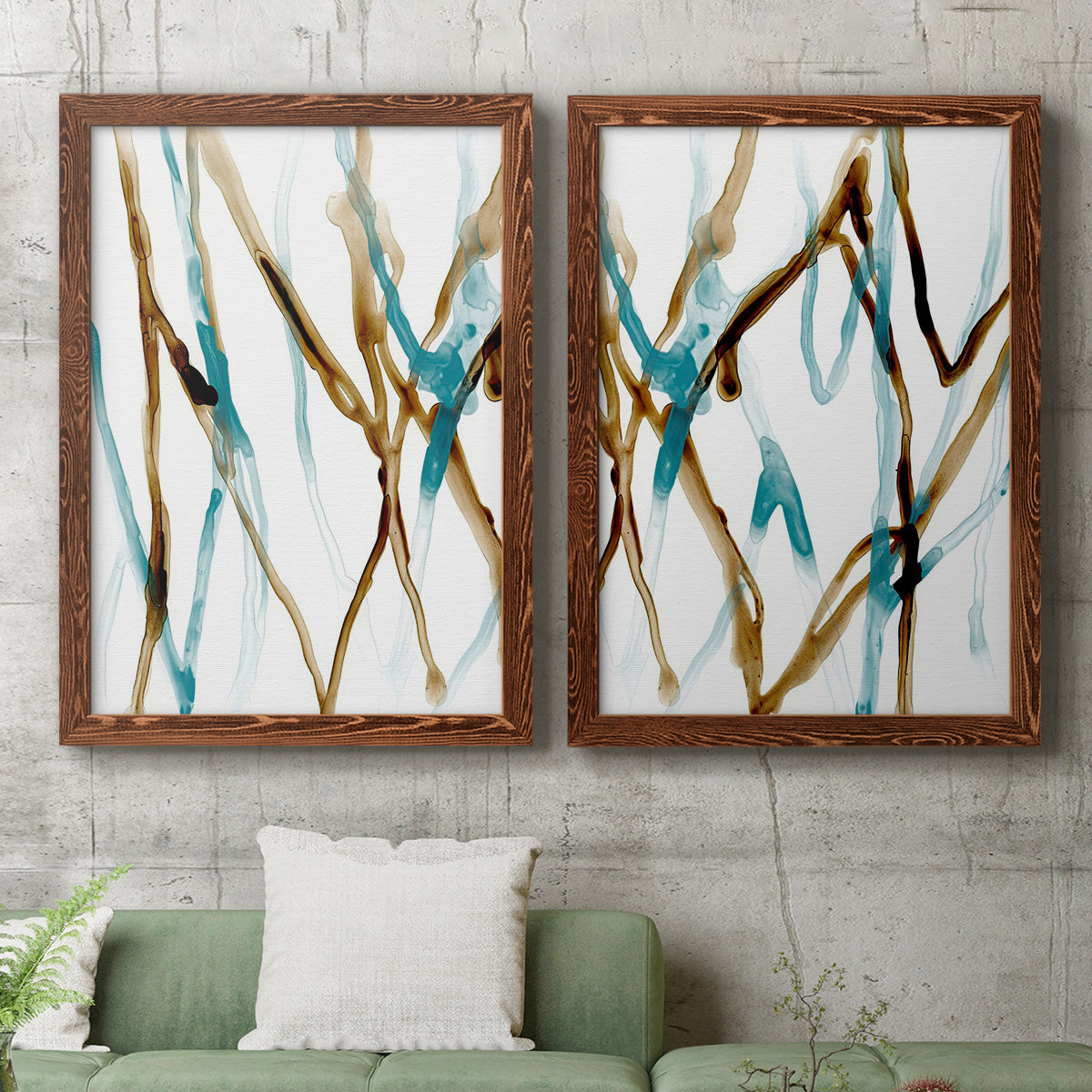 Runnel XVII - Premium Framed Canvas 2 Piece Set - Ready to Hang