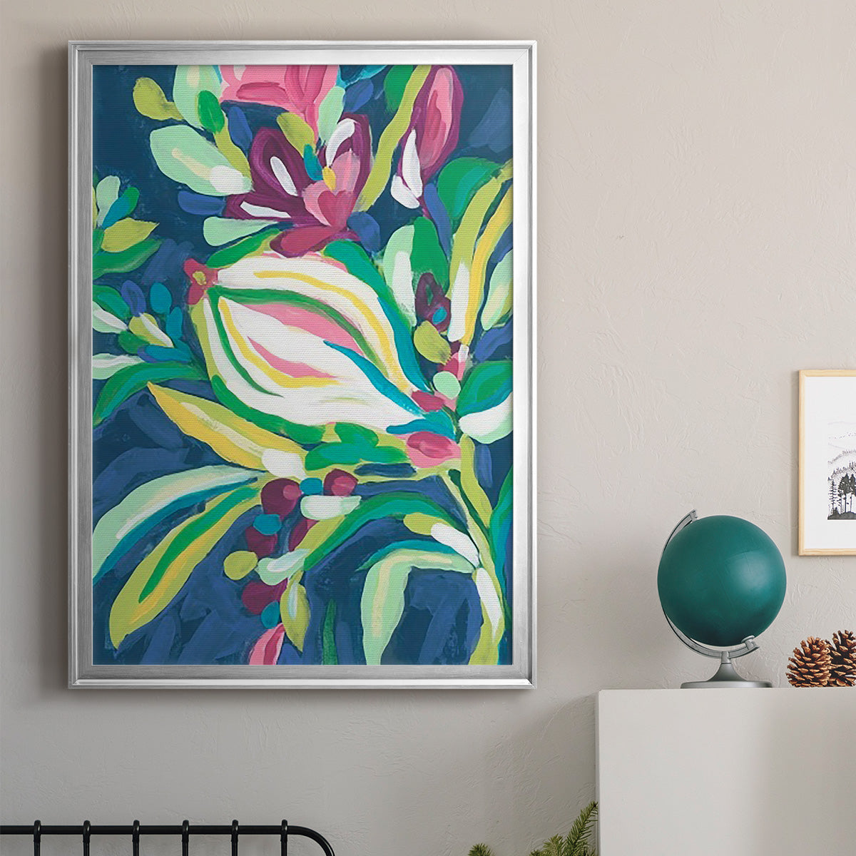 Blue Tropics II - Modern Framed Canvas Print