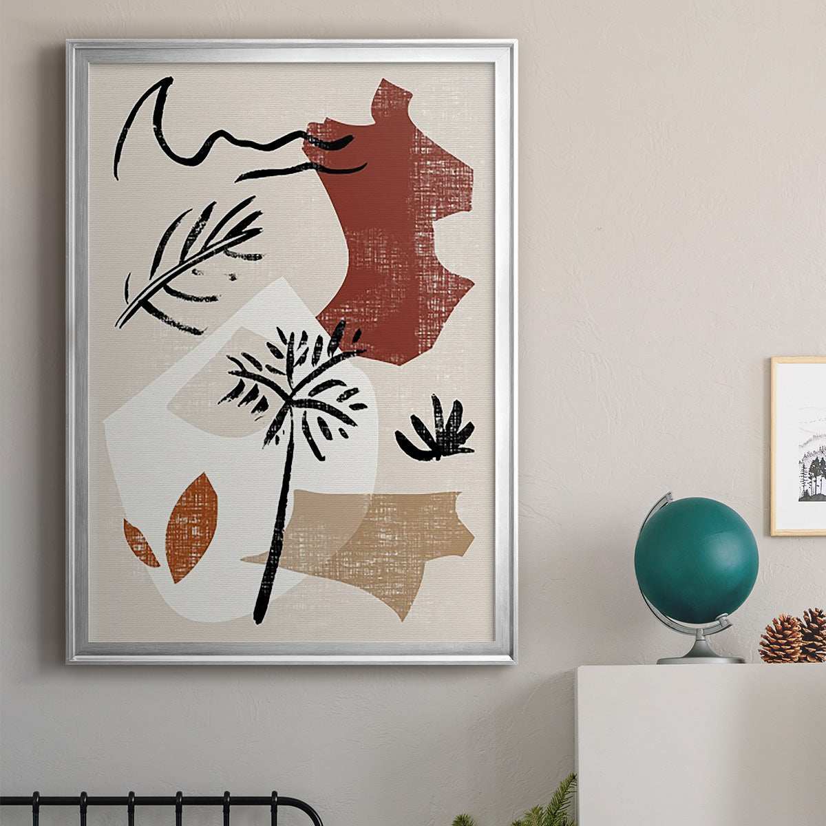 Soft Palms V - Modern Framed Canvas Print