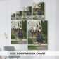 Size comparison chart for canvas art prints, showing multiple size options.