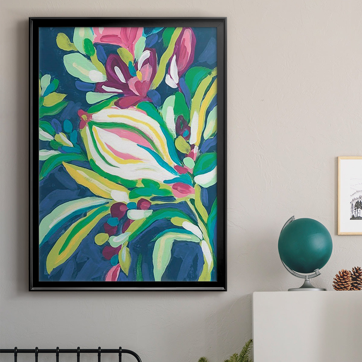 Blue Tropics II - Modern Framed Canvas Print