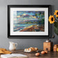 Morning Moon Over Waikiki - Modern Framed Art Print
