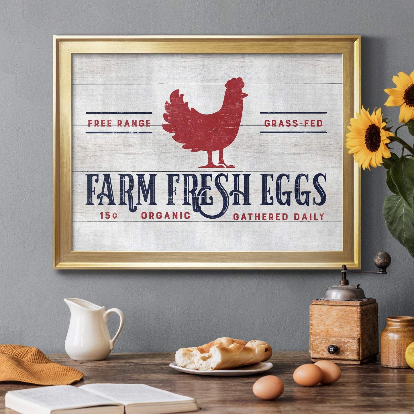 Farm Fresh Eggs Premium Classic Framed Canvas - Ready to Hang