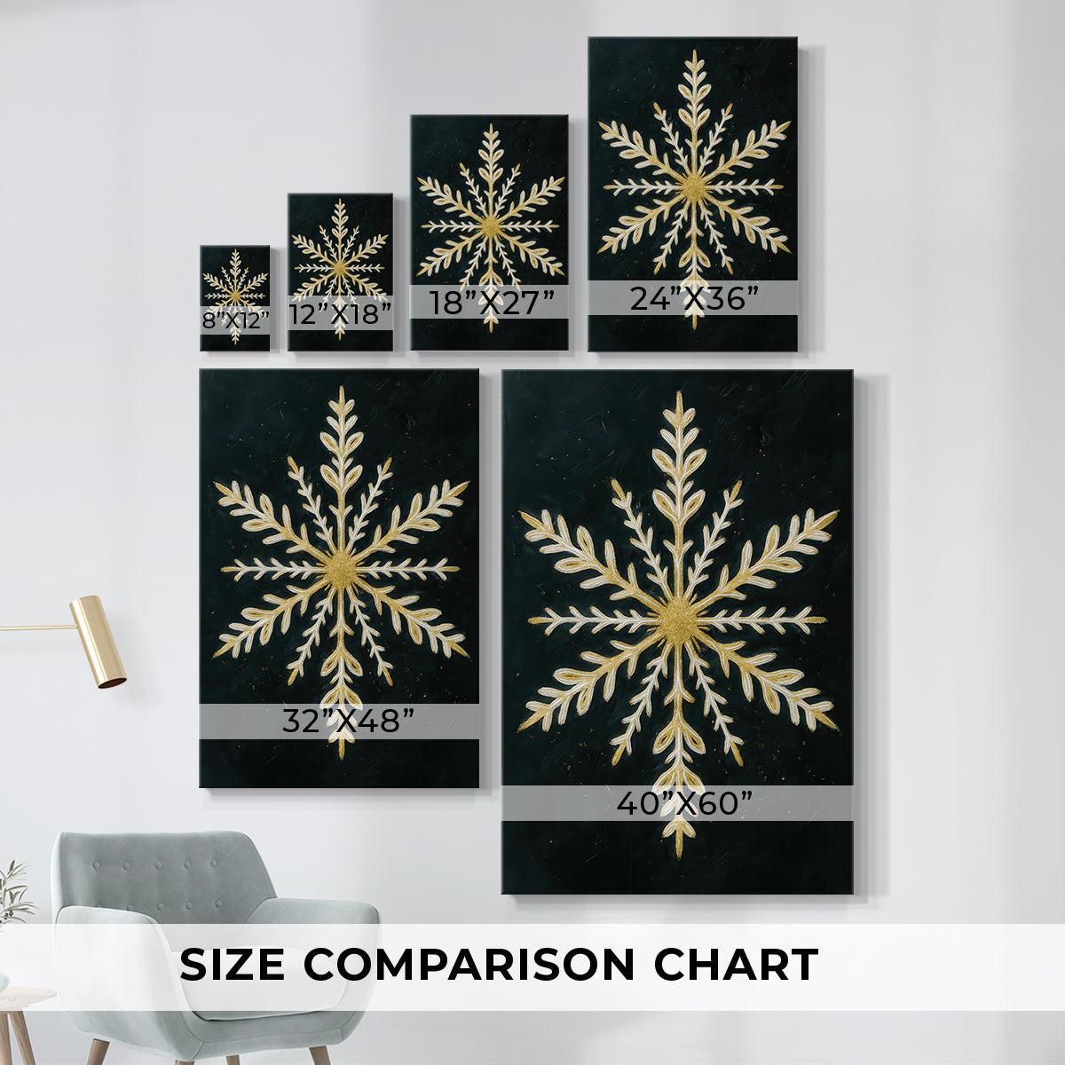 Pale Winter Garland of Cottage - Canvas Art Print