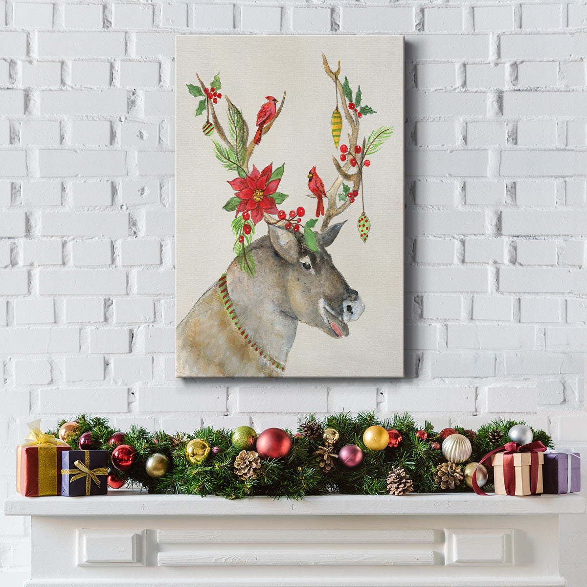 Playful Reindeer I - Gallery Wrapped Canvas