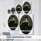 Size comparison chart for canvas art prints, showing multiple size options.