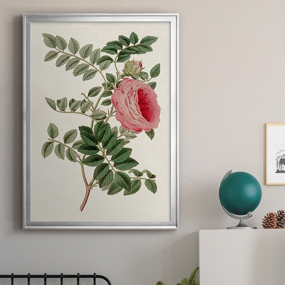 Pink Floral Mix I - Modern Framed Canvas Print