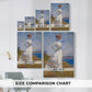 Size comparison chart for canvas art prints, showing multiple size options.
