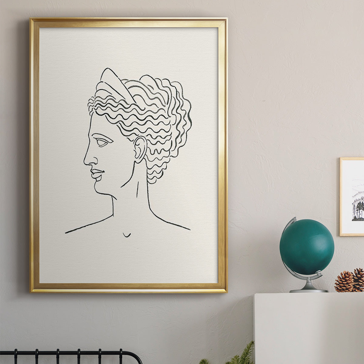 Greek Busts III - Modern Framed Canvas Print