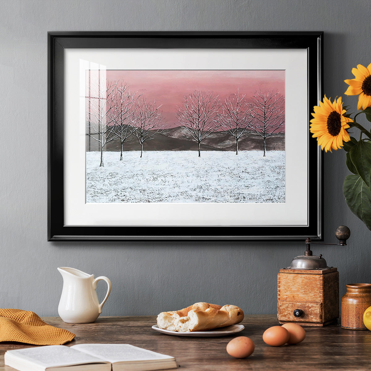 Sunset Snowfall I Premium Framed Print - Ready to Hang