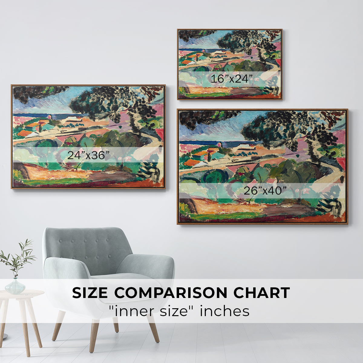 Landscape at Collioure, 1907 - Floater Framed Canvas Print