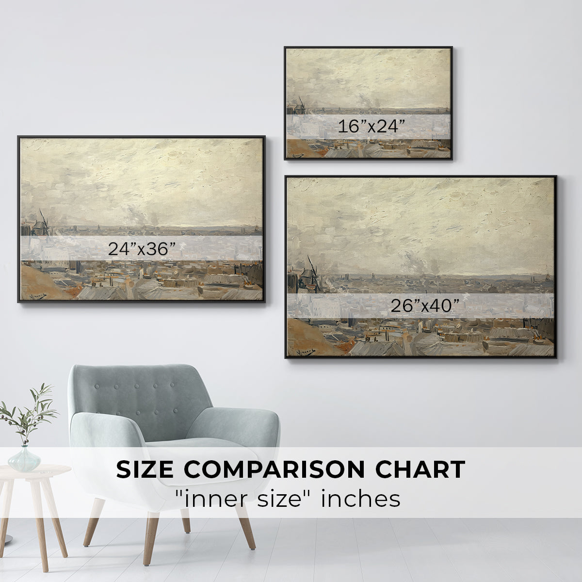 View from Montmartre, 1886 - Floater Framed Canvas Print
