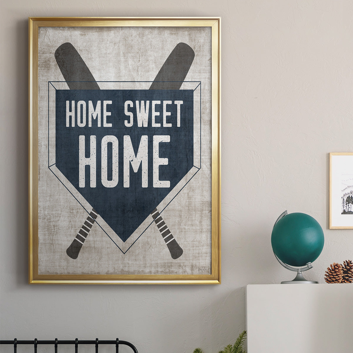 Home Sweet Home Base - Modern Framed Canvas Print