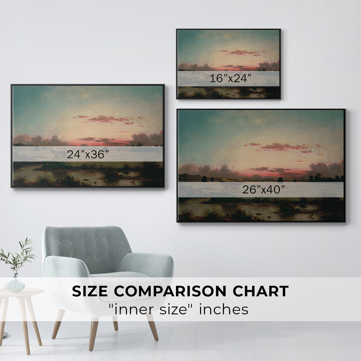 The Marshes at Rhode Island, 1866 - Floater Framed Canvas Print